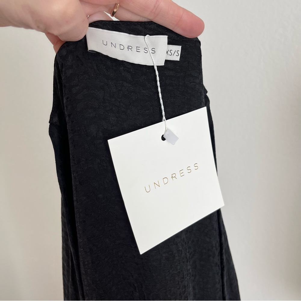 UNDRESS Lithuania ( NWT) | XS/S Maneli Cupro Black Midi Wrap Dress - Picture 4 of 12